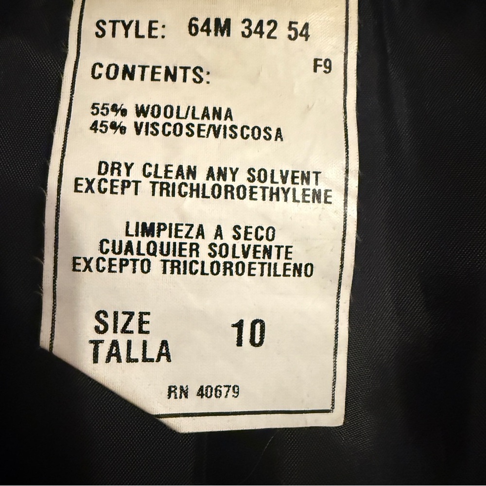 Harvey’ Bernard Women's Dark Gray Blazer Size 10 - Picture 3 of 9